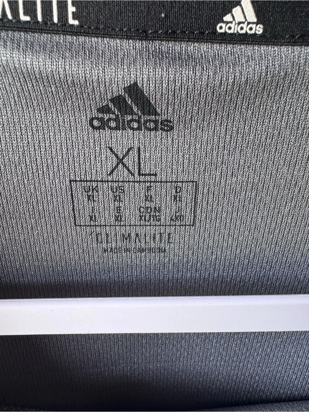 adidas Men’s Heather Gray/Black Long-Sleeve Climalite Top